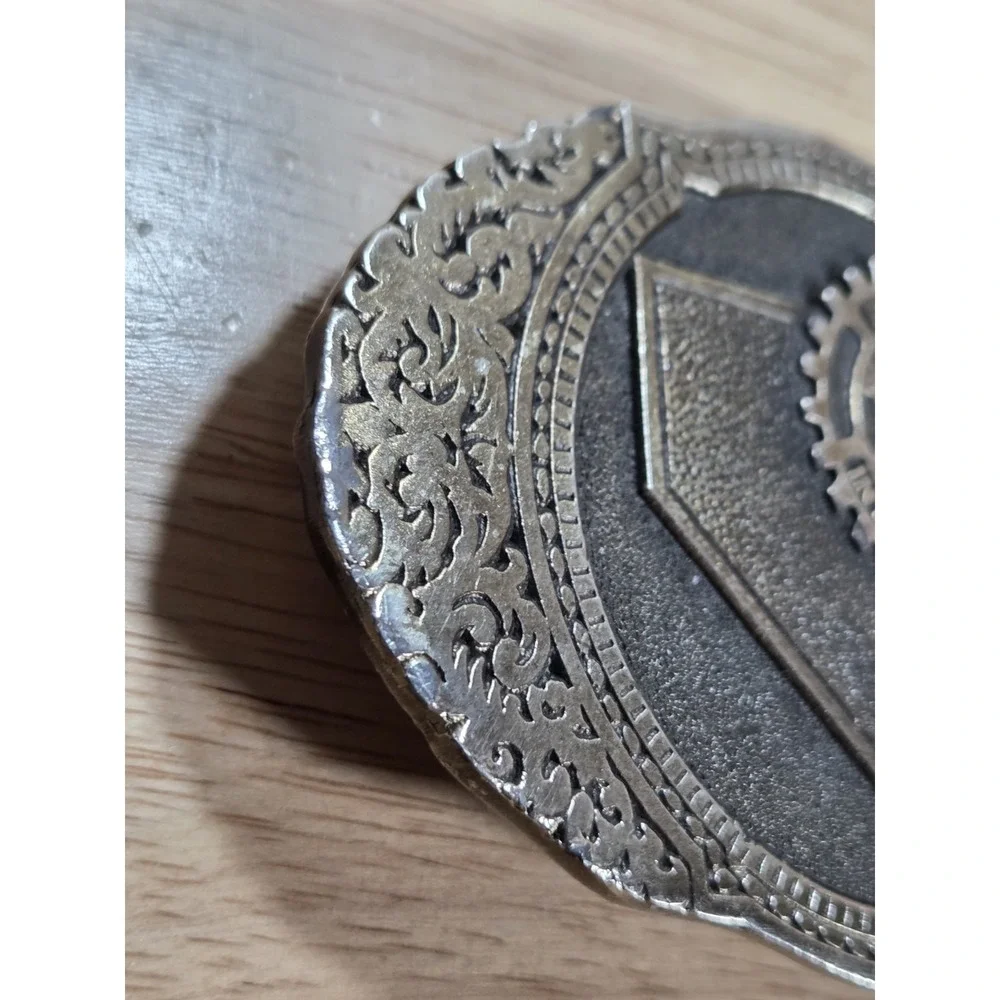 Vintage 1986 Siskiyou Rotary International Nevada Dice Belt Buckle USA Silver